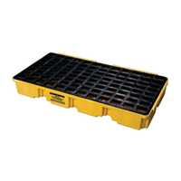 Eagle Manufacturing 2 Drum 30 Gallon Sump Capacity Modular Spill Containment Platform without Drain Yellow