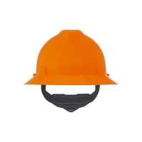 MSA V-Gard Slotted Full-Brim Hat, Hi-Viz Orange, w/Fas-Trac III Suspension