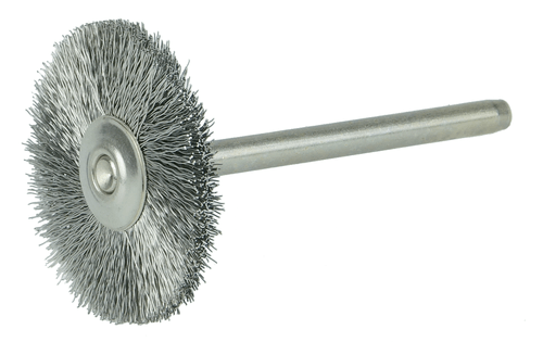 Weiler 1" Miniature Wire Wheel, .003" Stainless Steel Fill, 1/8" Stem
