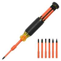 Klein Tools Insulated Screwdriver 3/32-Inch Cabinet 3-Inch Round Shank