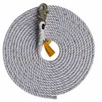 3M Rope Lifelines with Snap Hooks 30 ft Self-Locking Snap Hook 310 lb