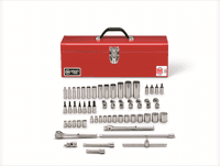 Wright Tool 3/8" Drive 56 Piece Metal Boxed Set - 12 6 & 8 Point Standard Deep Flex Sockets - Each Having Varying Sizes Ranging from 1/8in - 1in