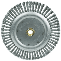 Weiler Dually 7" Root Pass Weld Cleaning Brush, .020" Steel Wire Fill, 5/8"-11 UNC Double-Hex Nut