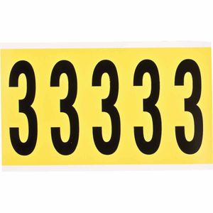 Brady 3.875" Character Height Black on Yellow Repositionable Numbers and Letters